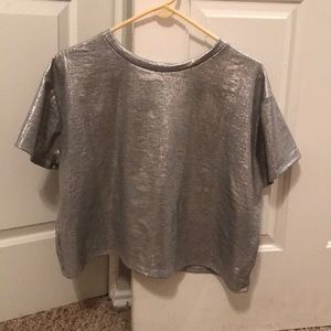 Silver crop top
